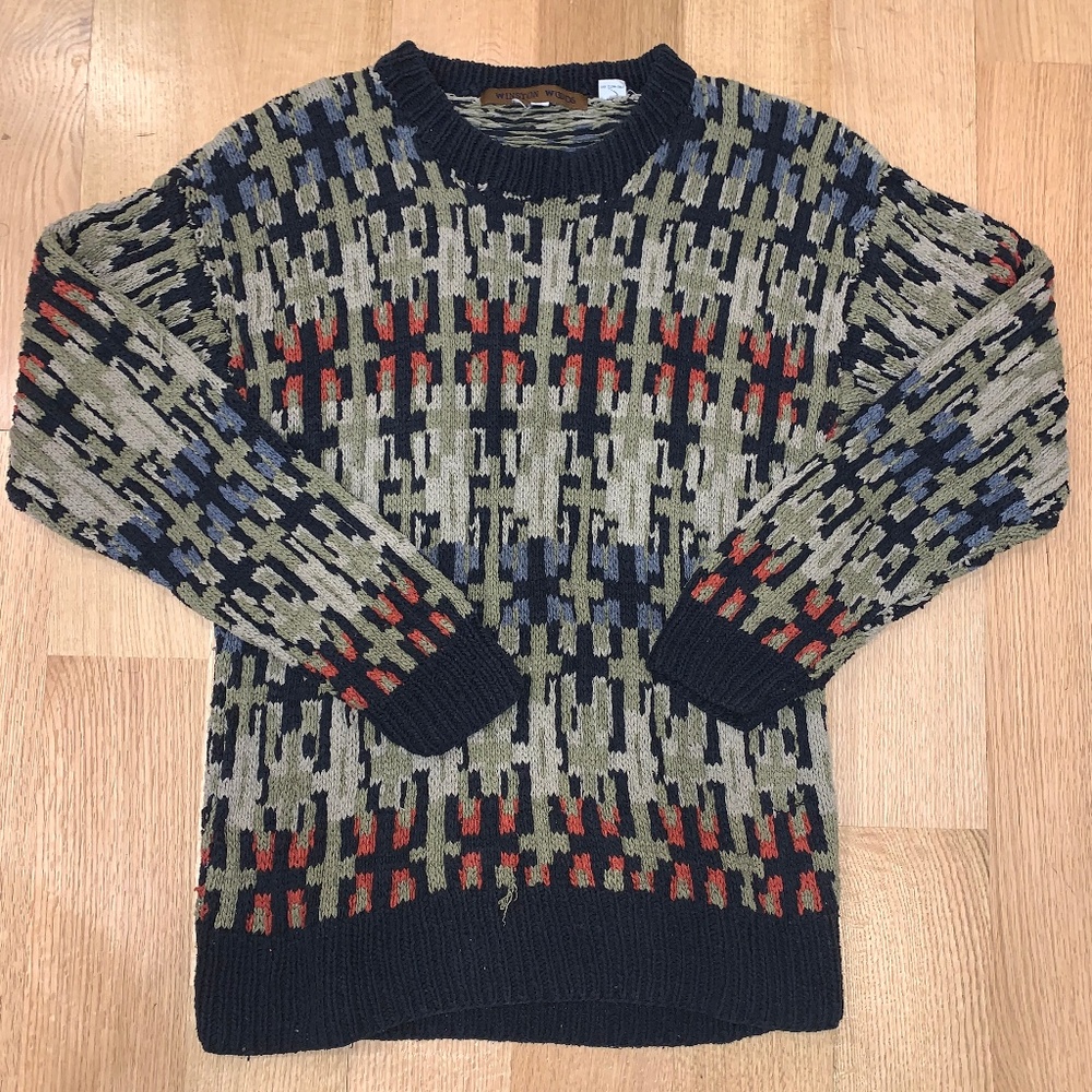 Vintage Heavy 100% Silk Sweater, Size Large